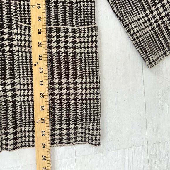 Zara Houndstooth Double Breasted Oversized Knit Sweater Blazer Jacket Size M - Picture 14 of 16